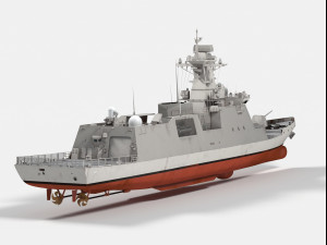 Roks Seoul ffg-821 Daegu class frigate 3D मॉडल
