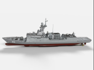 roks gangwon ffg-815 incheon class frigate Modelo 3D