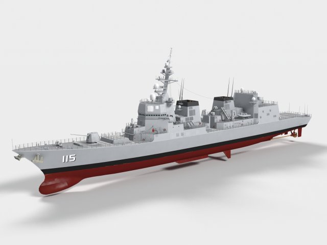 dd115 akizuki class destroyer 3D Model .c4d .max .obj .3ds .fbx .stl .blend 