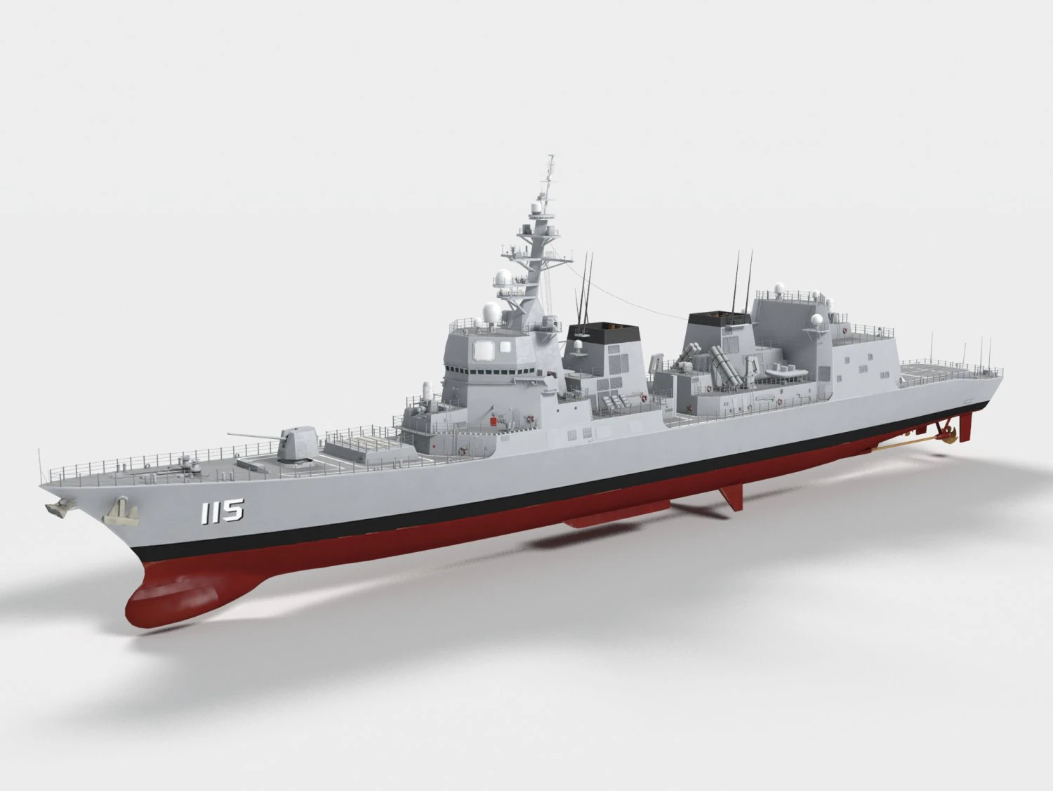 dd115 akizuki class destroyer 3D Model .c4d .max .obj .3ds .fbx .stl .blend 
