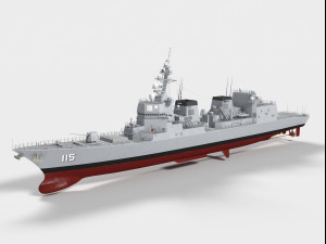 dd115 akizuki class destroyer 3D Model