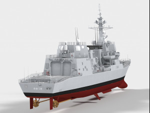 dd115 akizuki class destroyer 3D Model