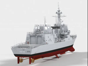 dd115 akizuki class destroyer 3D Model