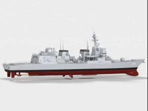 dd115 akizuki class destroyer 3D Model