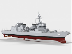 dd115 akizuki class destroyer 3D Model