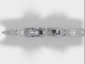 dd115 akizuki class destroyer 3D Model
