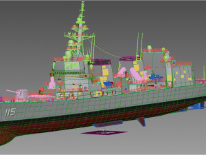 dd115 akizuki class destroyer 3D Model
