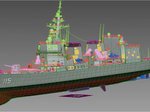 dd115 akizuki class destroyer 3D Model