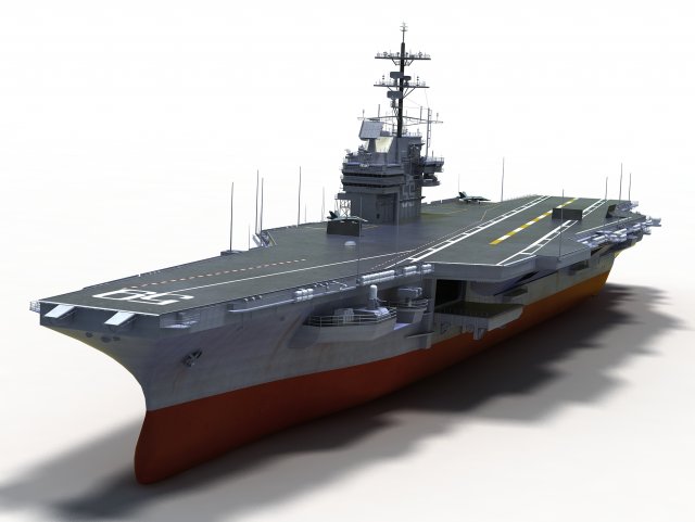 USS CVN-59 Forrestal 3Dモデル .c4d .max .obj .3ds .fbx .stl .blend 