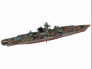 Cruzador da classe Almirante Zuzulya Kresta-1 Modelo 3D