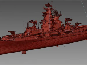 Cruzador da classe Almirante Zuzulya Kresta-1 Modelo 3D