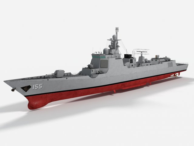 155 Nanjing Type 052D Luyang III class Destroyer Modelo 3D .c4d .max .obj .3ds .fbx .stl .blend 