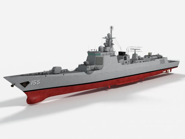 155 Nanjing Type 052D Luyang III klasse torpedobootjager 3D Model .c4d .max .obj .3ds .fbx .stl .blend