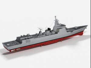 155 Nanjing Type 052D Luyang III class Destroyer Modelo 3D