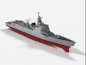 155 Nanjing Type 052D Luyang III class Destroyer Modelo 3D