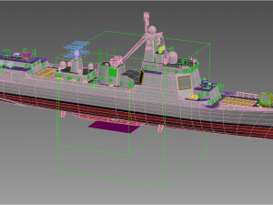 155 Nanjing Type 052D Luyang III class Destroyer Modelo 3D
