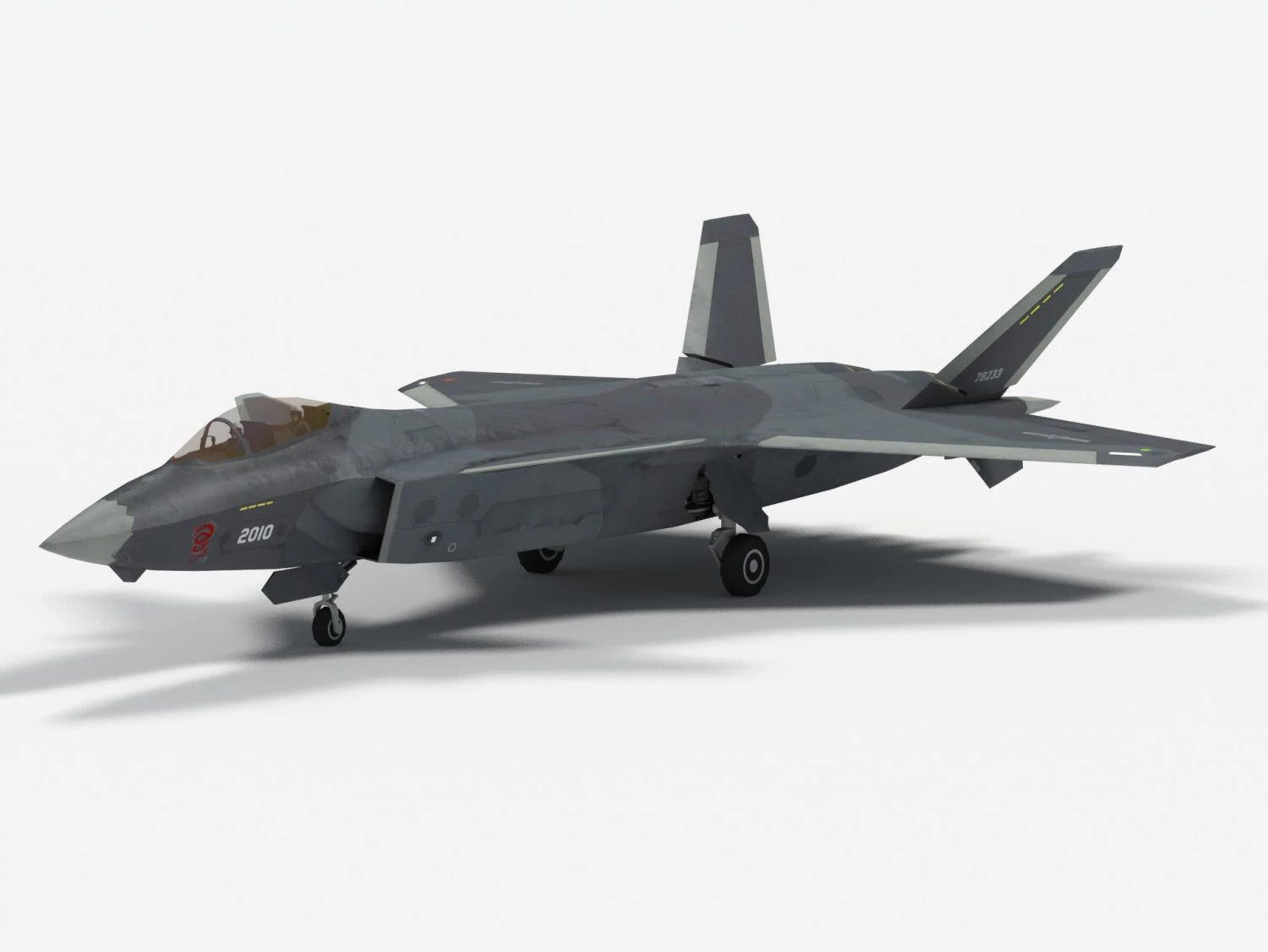 Chengdu J-20 S Mighty Dragon 3D Model .c4d .max .obj .3ds .fbx .stl .blend 