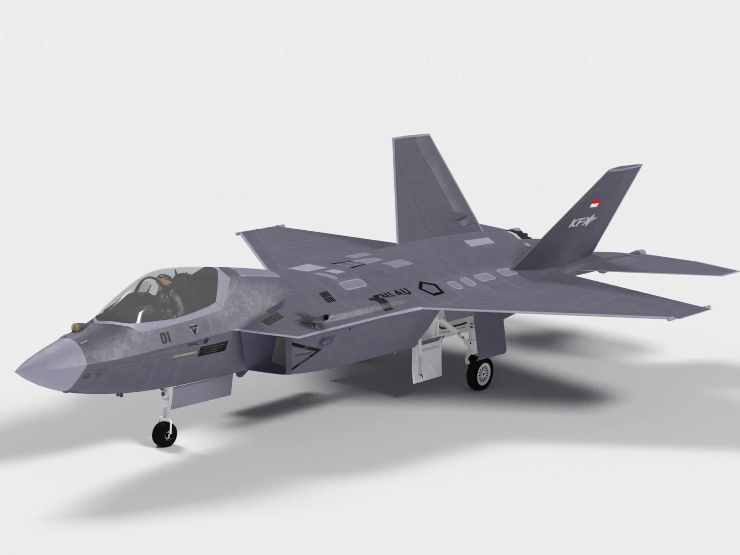 KAI KF-21 Boramae versione indonesiana Modello 3D .c4d .max .obj .3ds .fbx .stl .blend