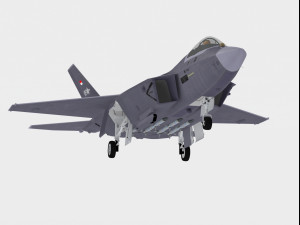 KAI KF-21 Boramae Indonesian version 3D Модель