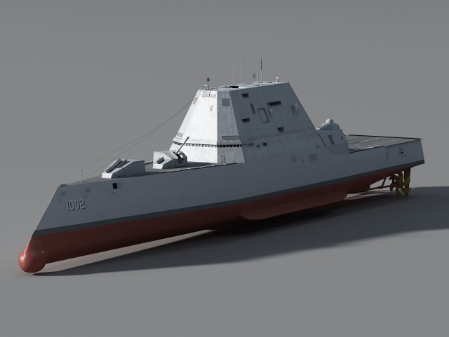 USS Lyndon B Johnson DDG-1002 3D Model .c4d .max .obj .3ds .fbx .stl .blend 