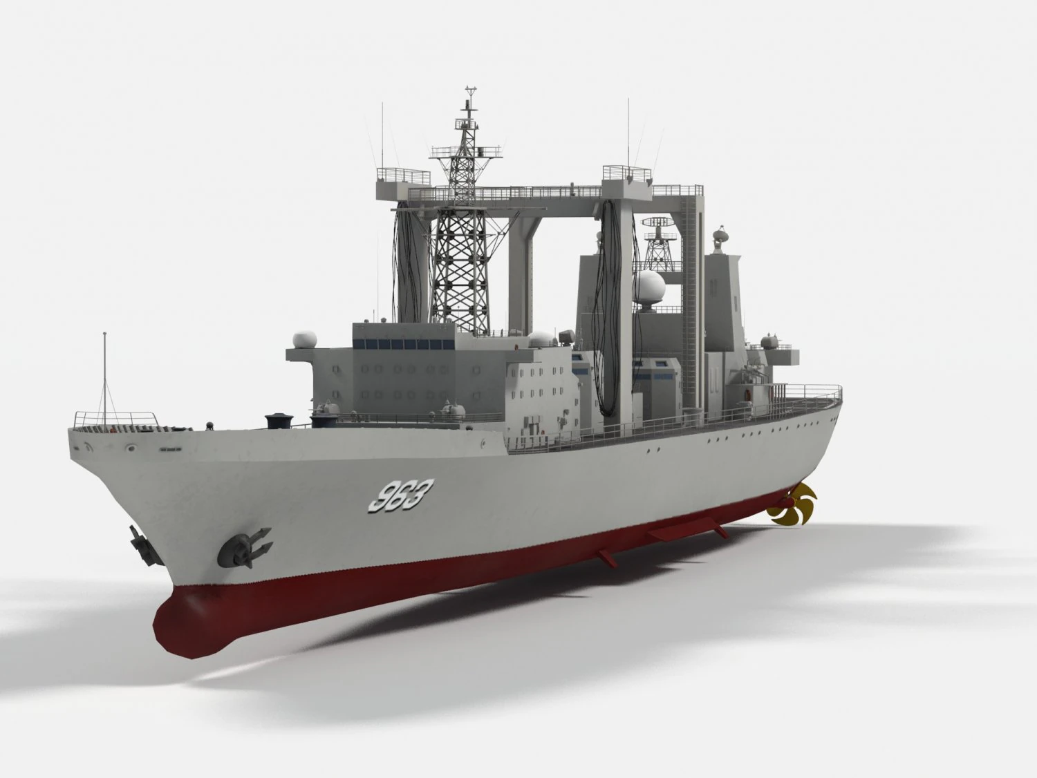 Honghu 963 Fuchi class type 903 3D Model .c4d .max .obj .3ds .fbx .stl .blend