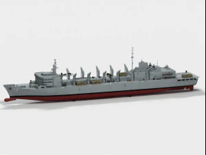 USS Seattle AOE-3 Sacramento class support ship 3D Model