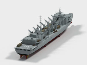 USS Seattle AOE-3 Sacramento class support ship 3D Model