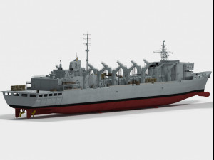 USS Seattle AOE-3 Sacramento class support ship 3Dモデル