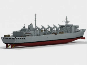 USS Seattle AOE-3 Sacramento class support ship 3D Model