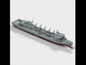 USS Seattle AOE-3 Sacramento class support ship 3D Model