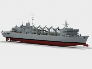 USS Seattle AOE-3 Sacramento class support ship 3Dモデル