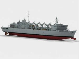 USS Seattle AOE-3 Sacramento class support ship 3D Model