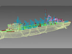 USS Seattle AOE-3 Sacramento class support ship 3D Model