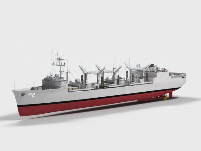 USS Milwaukee AOR-2 Wichita class ship Modèle 3D .c4d .max .obj .3ds .fbx .stl .blend 