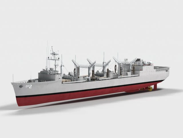 Okręt klasy USS Milwaukee AOR-2 Wichita Model 3D .c4d .max .obj .3ds .fbx .stl .blend