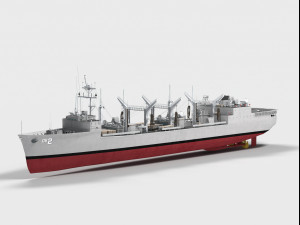 USS Milwaukee AOR-2 Wichita class ship 3D Model