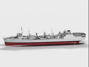 USS Milwaukee AOR-2 Wichita class ship Modèle 3D