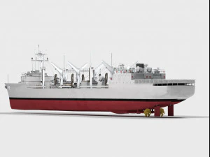 Okręt klasy USS Milwaukee AOR-2 Wichita Model 3D