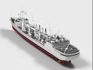 USS Milwaukee AOR-2 Wichita class ship Modèle 3D