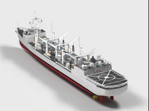 Okręt klasy USS Milwaukee AOR-2 Wichita Model 3D