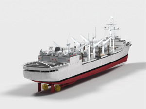 USS Milwaukee AOR-2 Wichita class ship Modèle 3D