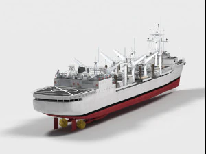 Okręt klasy USS Milwaukee AOR-2 Wichita Model 3D