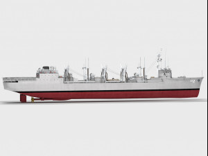 USS Milwaukee AOR-2 Wichita class ship Modèle 3D
