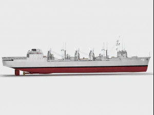 Okręt klasy USS Milwaukee AOR-2 Wichita Model 3D
