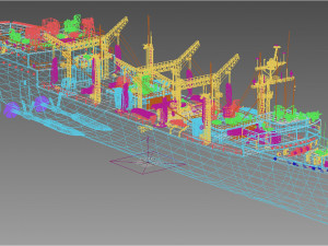 USS Milwaukee AOR-2 Wichita class ship Modèle 3D