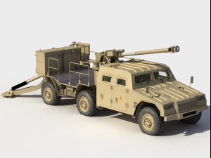 Norinco SH5 Wheeled self-propelled howitzer 105mm 3D Model