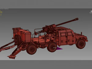Norinco SH5 Wheeled self-propelled howitzer 105mm 3D Model