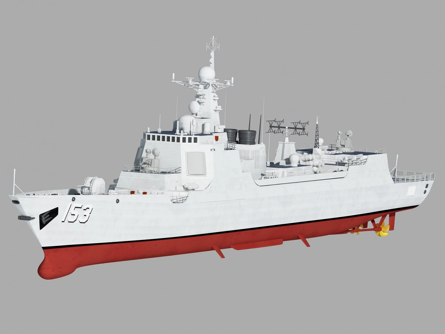 Xian 153 Type 052 C class Destroyer 3D Model .c4d .max .obj .3ds .fbx .stl .blend