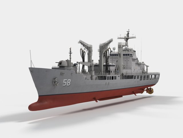 Daecheong AOE-58 Cheonji class ship 3D-Modell .c4d .max .obj .3ds .fbx .stl .blend 