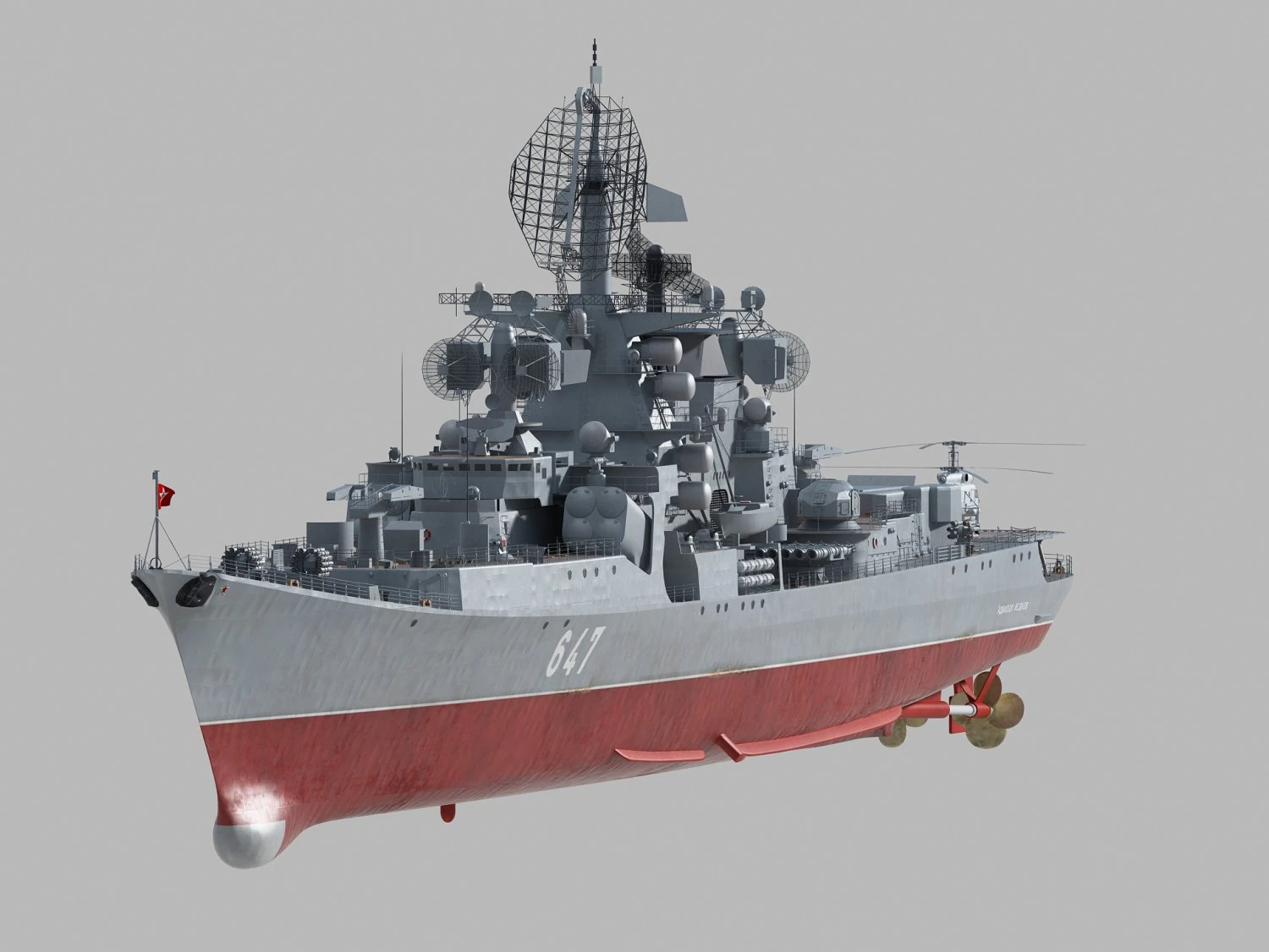 Admiral Isakov Kresta II class cruiser 3D Model .c4d .max .obj .3ds .fbx .stl .blend 